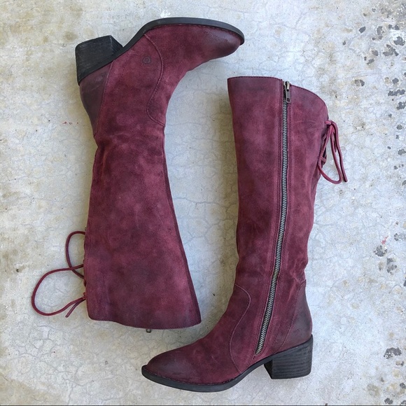 💸SOLD💸Born Felicia Tall knee high boots suede purple 6.5 - Picture 2 of 8
